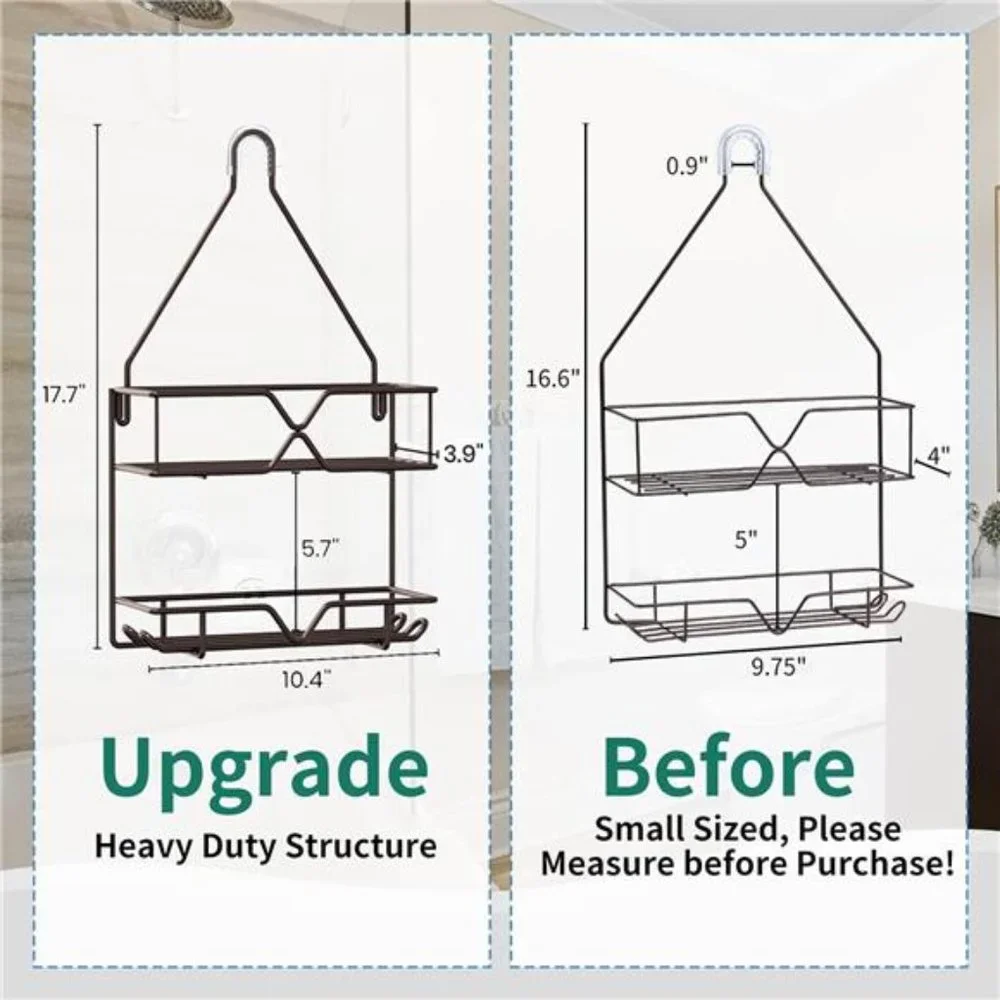 Shower Caddy Over Shower Head Hanging Bathroom Caddy for Shower Organizer 4Hooks